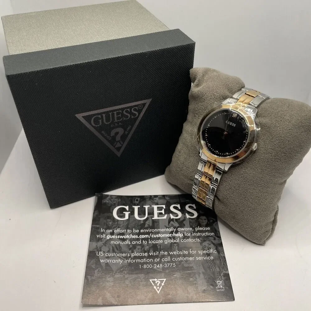 Guess Chelsea U1222L1 Womens Stainless Steel Analog Black Dial Quartz Watch Cv54